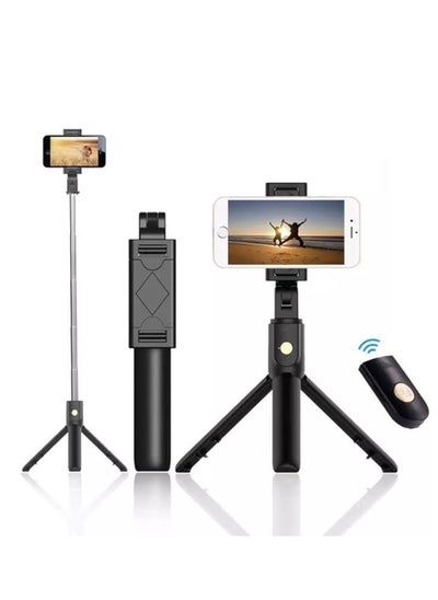 Buy 70cm Mirror Selfie Stick Bluetooth Tripod with LED Fill Light Wireless Remote Control and Tripod, Compatible with All iPhones and Android Smartphones in Saudi Arabia