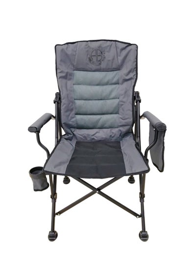 Buy Outdoor Camping Folding Chair Heavy Duty Chair With Cup Holder Portable Beach Fishing Chair in UAE