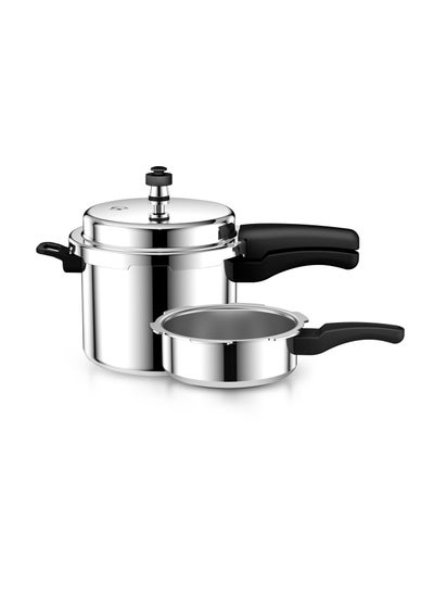 اشتري Delcasa DC1124 5L 3L Aluminium Pressure Cooker Combo with Common Lid في الامارات