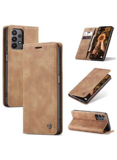 Buy CaseMe Samsung Galaxy A25 5G Case Wallet Case Book Folding Flip Folio Case with Magnetic Kickstand Card Slots Protective Cover - Brown in Egypt