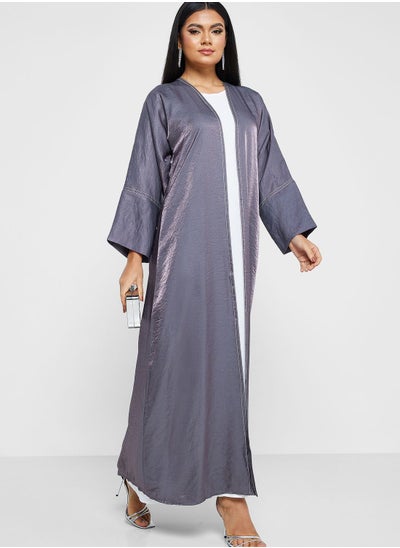 Buy Contrast Trim Detail Abaya With Sheila in Saudi Arabia