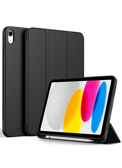 Buy iPad 10th Generation 10.9 inch 2022 Case Flip Cover with Magnetic Closure Auto Wake/Sleep funtion having Pencil holder Slot in UAE