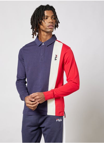 Buy Colourblock Long Sleeve Polo in Saudi Arabia