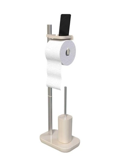 اشتري Primanova sui multifunctional standing toilet paper holder with toilet brush and mobile holder في مصر