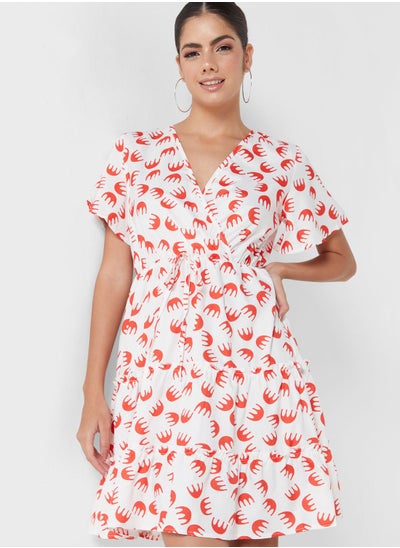 Buy Ruffled Printed Dress in Saudi Arabia