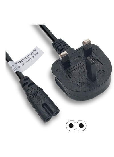 اشتري 2 Pin Mains Power Lead Figure 8 IEC C7 Cable, Compatible With Xbox One S Slim Game Console, Xbox One X, Sony PS2 PS3 PS4, for PSP, PSV, HP/Samsung/Sony/Acer/Asus/Lenovo/MSI Laptop(1M) في الامارات