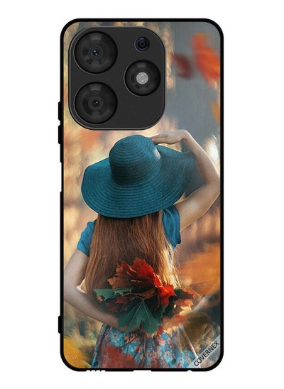 Buy Protective Case Cover For Tecno Spark 10 Pro Hat Girl Hiding Love Leaves in Saudi Arabia