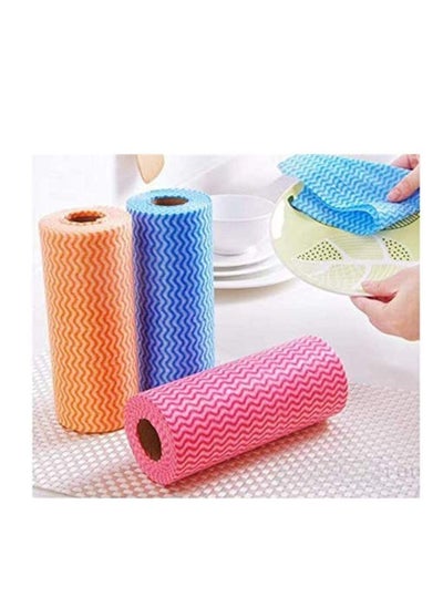 اشتري 3 Rolls Reusable Cleaning Disposable Kitchen Paper في الامارات