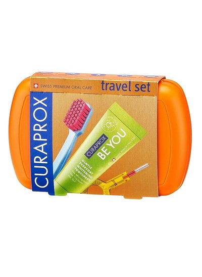 Buy Curaprox Travel-Set Orange. Set includes Travel Toothbrush CS 5460, 10ml Be You Toothpaste, Interdental Brush CPS prime 07, CPS prime 09. in UAE