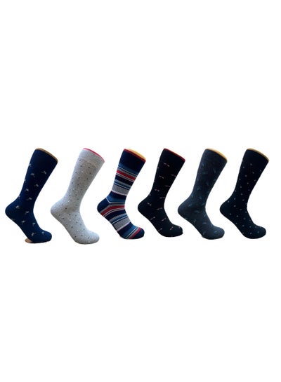 Buy Classic Men Long Socks Design Pack of 6 in Egypt