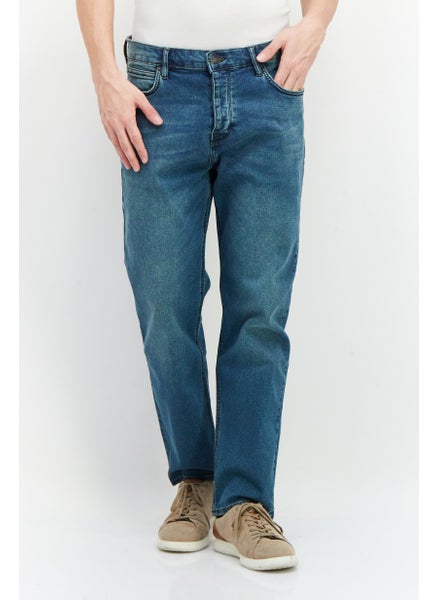 اشتري Men Regular Fit Mid Waist Stretchable Denim, Blue في الامارات