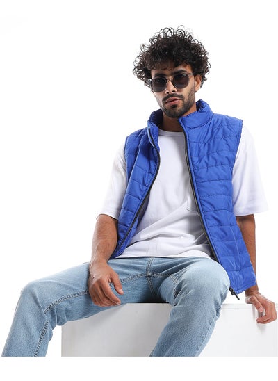 Buy Sleeveless Zipper Closure Vest _ Royal Blue in Egypt