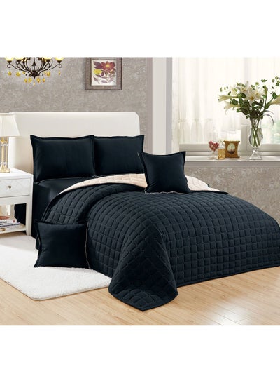 اشتري Sleep Night 4 Pieces Comforter Set Single Size 160 X 210 Cm Dual color Reversible Bedding Set for All Seasons في السعودية