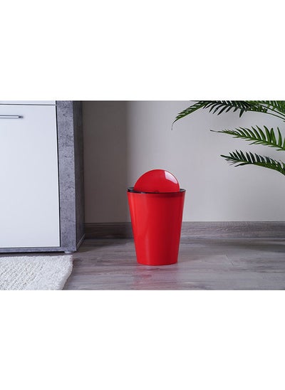 اشتري Essential Waste Bin W/lil 8.5l - Red في الامارات