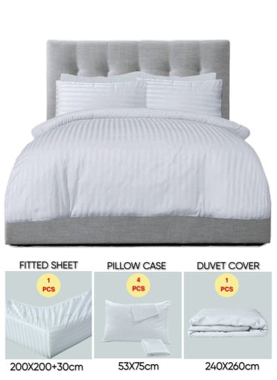 Buy 6 Pieces Super King Bed Sheet Set With Duvet Cover Bedding Set in UAE