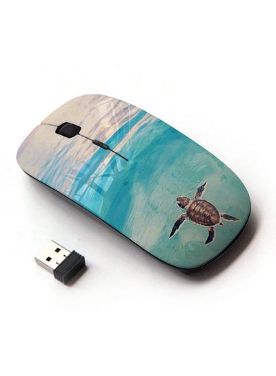 Buy [ Optical 2.4G Wireless Mouse ] Tortoise Turtle Baby Watercolor Sea in UAE