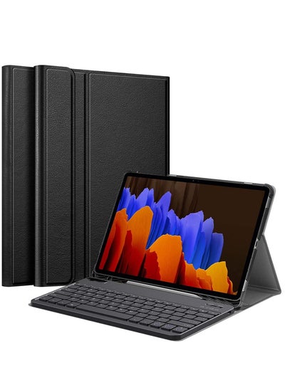 Buy For Samsung Galaxy Tab S8 Plus S8+ 2022 Tab S7 FE 12.4 Inch 2021 Tab Plus 2020 With S Pen Holder Slim Stand Cover Detachable Wireless Bluetooth Keyboard Black in UAE