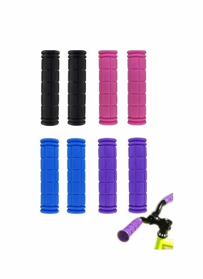 Buy Bicycle Handle Bar Grips Bicycle Handle Bar Grips Mushroom Grips for BMX/MTB/Road Mountain/Boys and Girls Kids Bikes, 4 Colors, Black, Blue, Pink, Purple 4 Pairs in UAE