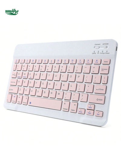 اشتري لوحة مفاتيح Bluetooth الفائقة بلوتوث المحمولة Mini Wireless Keyboard قابلة لإعادة الشحن مع Apple iPad iPhone iPhone Samsung Tablet Phone Smart-Android Windows (Pink) في السعودية