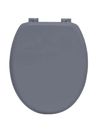 Buy MDF Wood Toilet Seat with Fixing Kit Matte Grey 18 Inch 4101180 in Saudi Arabia