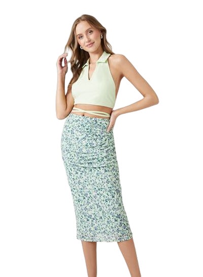 Buy Mesh Floral Print Midi Skirt in Egypt