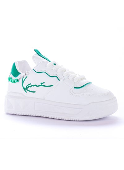 Buy Gorgeous Lace-up Leather Sneakers - Green White - KO-78 in Egypt