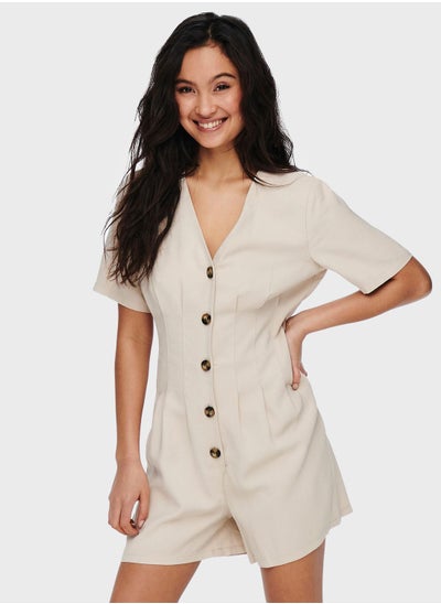 Buy Button Down Playsuit in Saudi Arabia