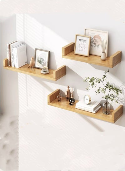 اشتري 3-Tier Wall Hanging Display Rack/Decorate Storage Rack Fiberboard Khaki في الامارات