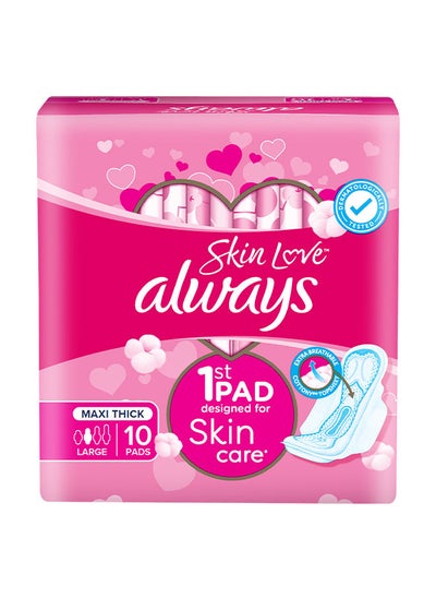 Buy Skin Love Maxi Thick Sanitary Pads with Wings Large 30 Pads in UAE