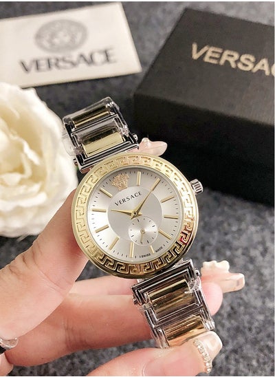 اشتري Versace women's cubic zirconia classic fashion versatile quartz watch paired with stainless steel strap 32mm gift في الامارات