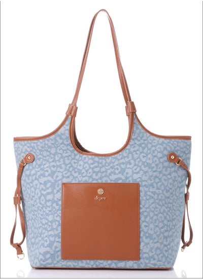 اشتري Wild Animal Patterned Light Blue Denim Shoulder Bag في مصر