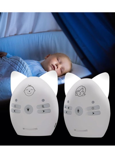 Buy Wireless Audio Baby Monitor, Baby Walkie Talkie, Baby Desk Lamp Caregiver with 2-Way Talk Function, VOX Mode, Long Distance up to 300m, Crystal Clear Sound, Lullabies, Night Light, Plug and Play in Saudi Arabia