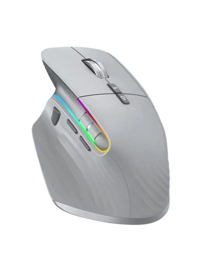 Buy Multi-Device Wireless Mouse Bluetooth 5.0 & 3.0 Mouse 2.4G Wireless Portable Optical Mouse Ergonomic Right Hand Computer Mice (Grey) in UAE