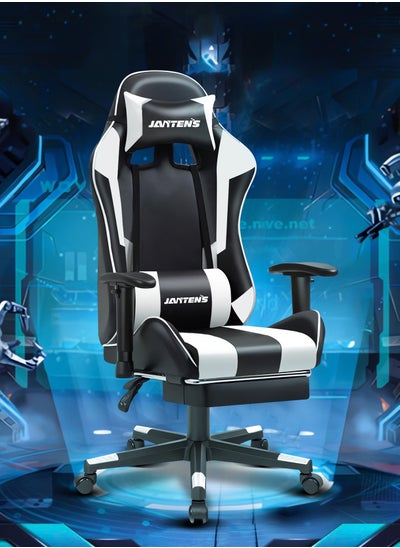 Buy Office Ergonomic Chair, PC Gaming Chair Computer Chair Executive PU Leather Working Chair Lumbar Support with Footrest Video Game Chair in Saudi Arabia