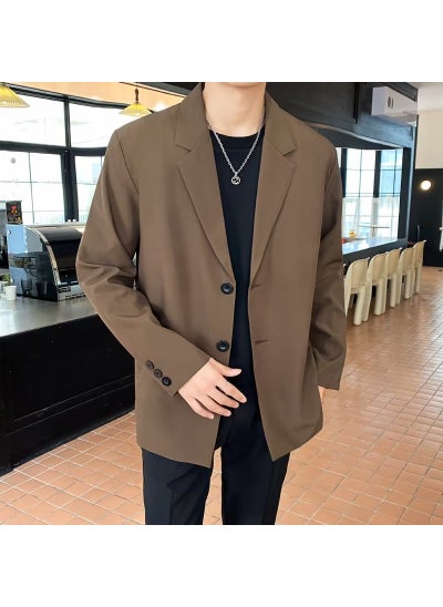 اشتري Casual Slim Mens Blazer Autumn Fashion Brown في الامارات