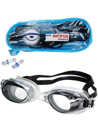 Buy DZ-1600 Anti-Fog Swimming Goggle with Ear Plugs, Black in Egypt