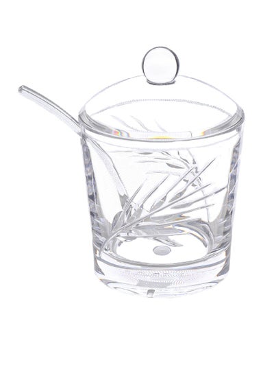 اشتري Alhoora Clear Acrylic Sugar Bowl With Spoon في الامارات