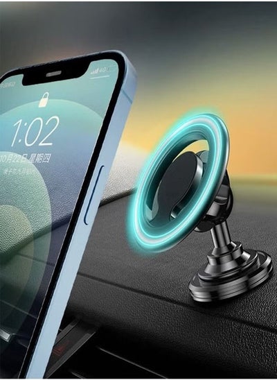 اشتري Compatible for MagSafe Car Mount for iPhone, Dashboard 360° Rotation Magnetic Car Mount, Cell Phone Holder for MagSafe iPhone 14/13/12/All Smart Phones (Black) في الامارات