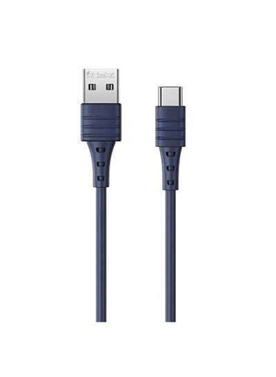 Buy Data Cable-Zero Sense 5A High Elastic Tpe Fast Charge Data Cable Rc-068A-Blue in Egypt