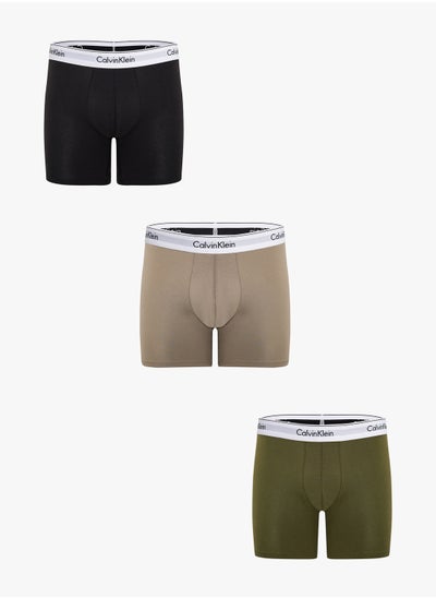 Buy Modern Cotton Boxer Briefs (Pack of 3) in UAE