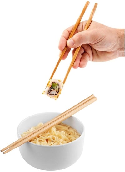 Buy 10 Pairs Reusable Bamboo Chopsticks - Long, lightweight chopsticks for sushi, rice noodles, and Asian dishes. Chinese and Japanese tableware in Egypt