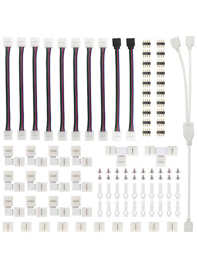 Buy 95pcs 5050 LED-Strip Connector Kit with T-Shaped L-Shaped Strip-Jumpers LED-Strip Accessory Light Wire Connection Terminal-Splice Tool in Saudi Arabia