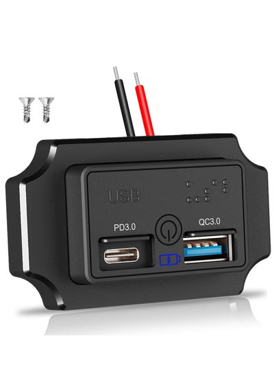 Buy 2 Ports 12V/24V USB Outlet 58W, Dual Quick Charge, PD Type-C (USB C) & QC3.0 USB Port Panel Wall Mount Automotive Car USB Socket Charger Power Adapter for RV Marine Boat Bus ATV Motorcycle Truck in UAE