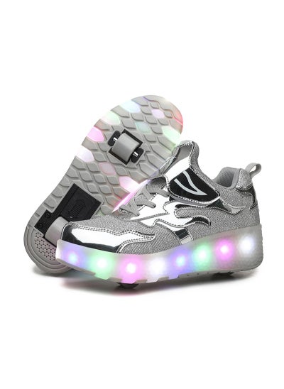 Buy Roller Shoes USB Charge Girls Boys Sneakers with Wheels LED Roller Skates Shoes in Saudi Arabia