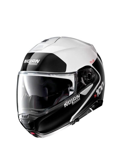 اشتري Nolan N100-5 Plus Distinctive 022 N-Com Metal White Motorcycle Helmet (XL) في الامارات