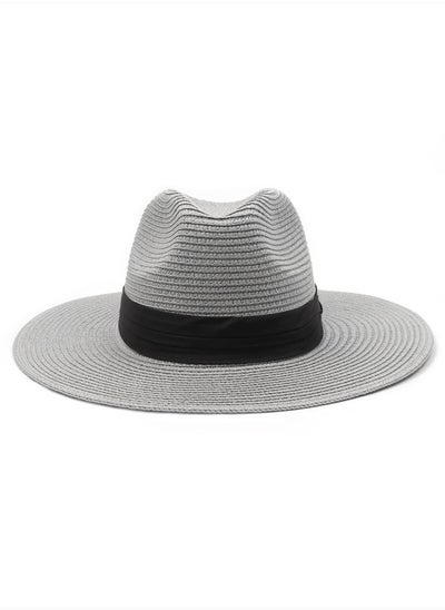 اشتري Petite Size Straw Panama Hat for Small Heads,Adjustable Fedora Summer Beach Sun Hat,Little UPF Straw Hat في الامارات