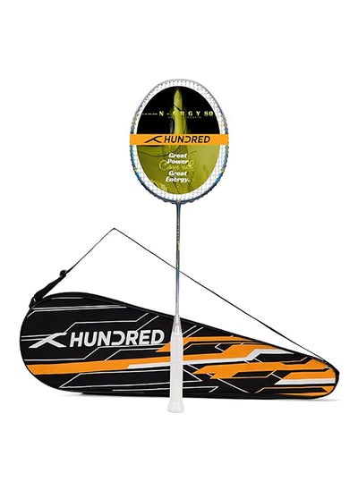 Buy N-ERGY 80 Carbon Fibre Strung Badminton Racket with Full Racket Cover | For Intermediate Players | 80 grams | Maximum String Tension - 32lbs in Saudi Arabia