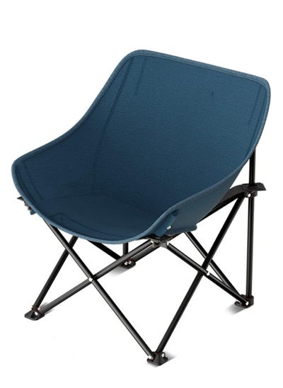 اشتري Camping Chair, Portable Folding Chair with Side Pocket and Non Slip Foot Mat, Ultralight Camp Chair for Hiking, Picnic, Fishing (Dark Blue) في السعودية