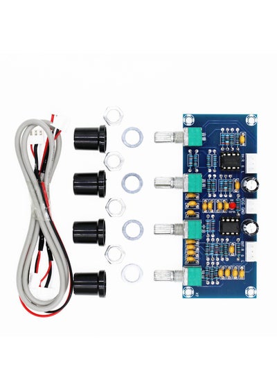 Buy Audio Amplifier, Digital Power Amplifier Board DC 12-24V Preamplifier Parts with 2-Sound Channel High Medium Bass Adjustment And Cable in UAE