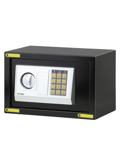 Buy Safe Box with Electronic Digital Keypad and Key Lock for Home Office Cash Money Jewelry Passport (Size 20x31x20cm) Black in UAE